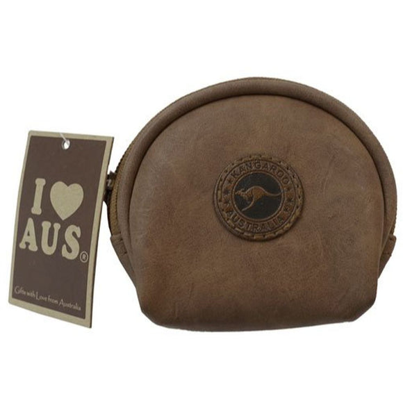 Jacaru Kangaroo Leather Wallet & Coin Purse - Stone Washed Brown – Hats By  The Hundred